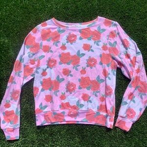 Wildfox electric love sweatshirt rise print pink red small